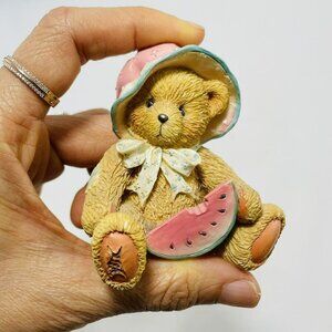 Enesco Hillman Teddy Bear July Julie Figurine Women Girl Summer Fruit Watermelon
